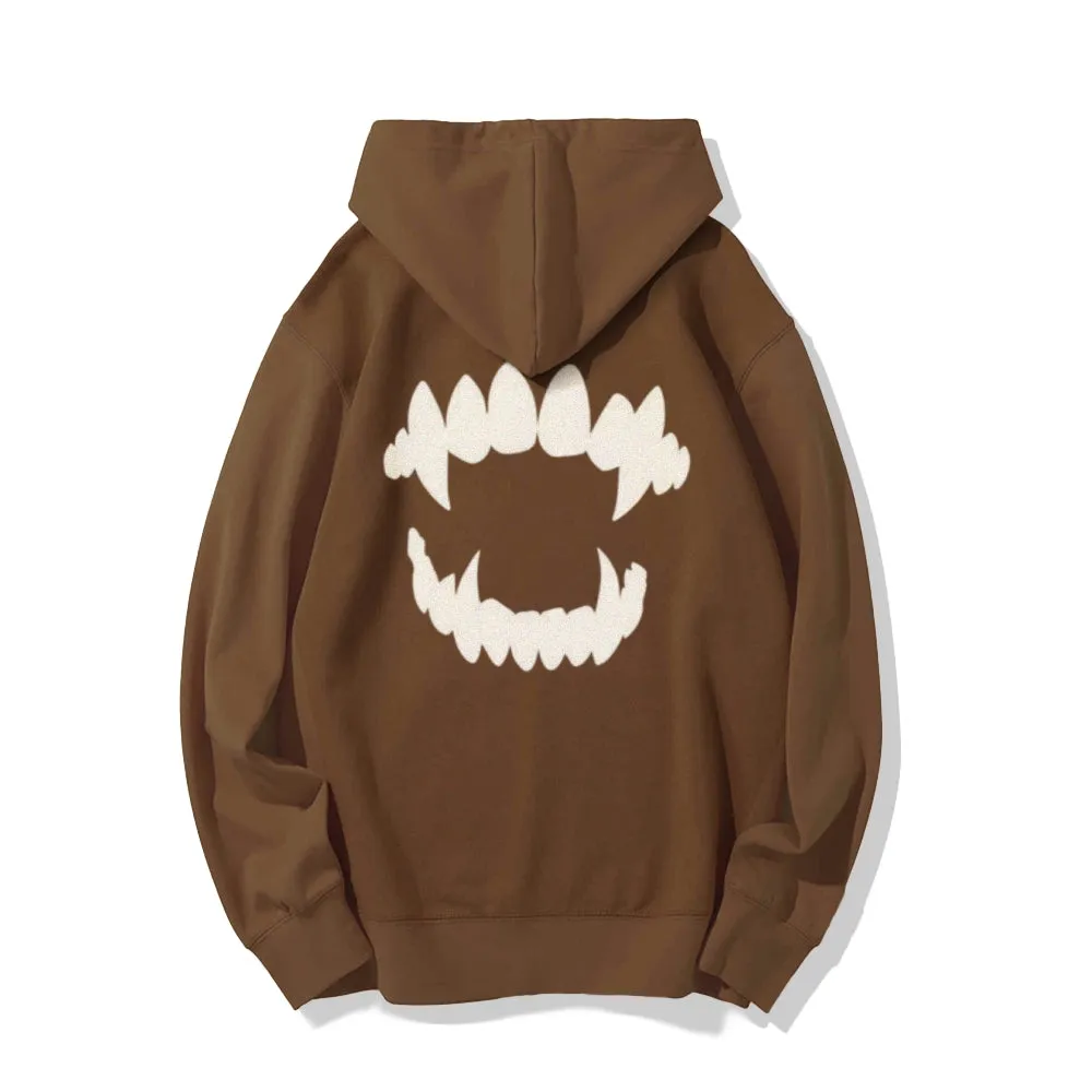 Mens Vampire Teeth Graphic Hoodies