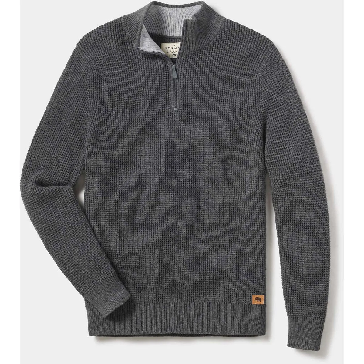 Men's Waffle Knit Quarter Zip Pullover