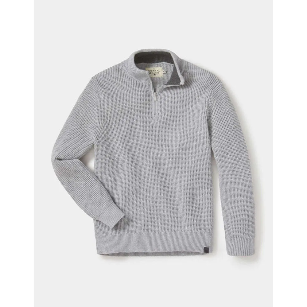 Men's Waffle Knit Quarter Zip Pullover