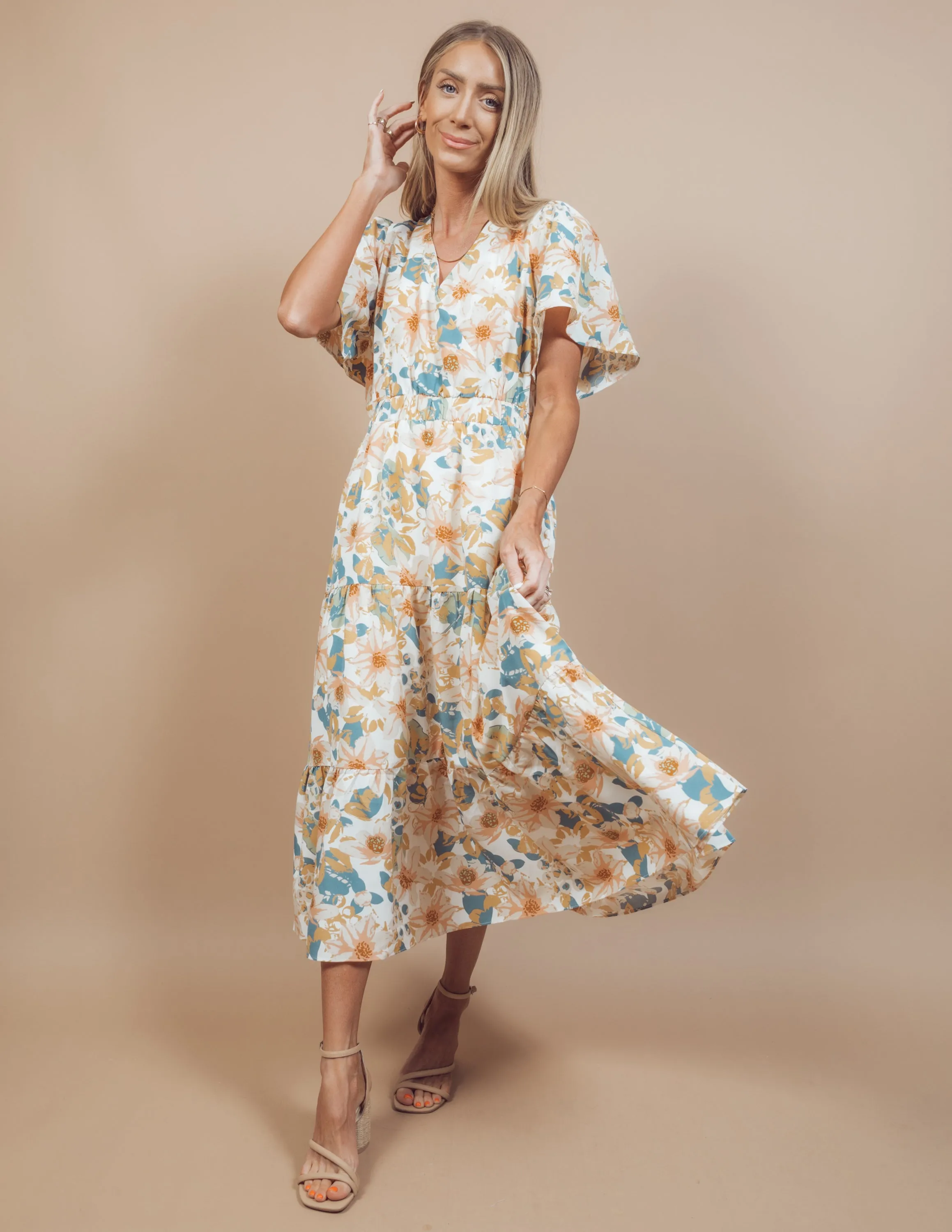 Meredith Floral Midi Dress