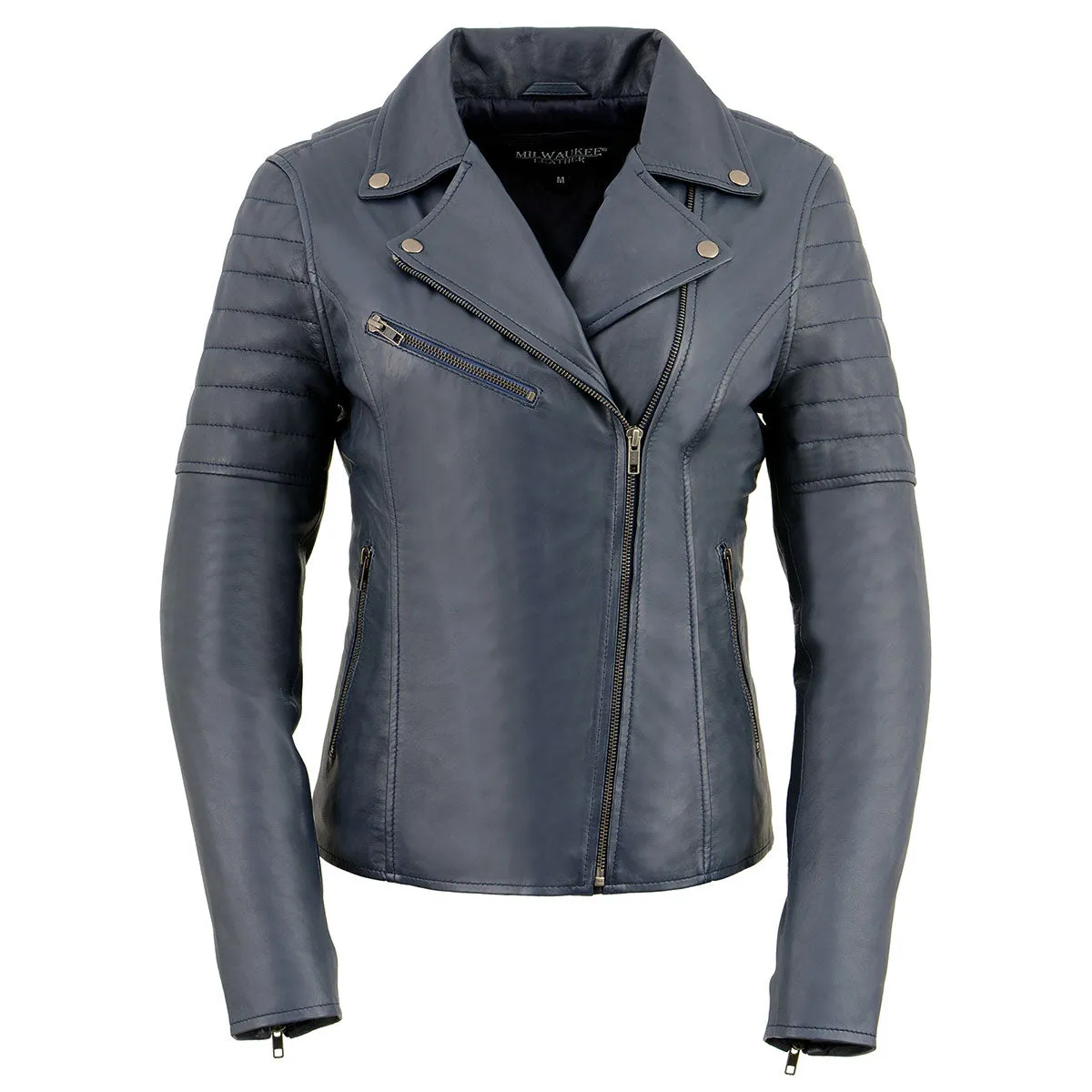 Milwaukee Leather Women's Duchess Blue Motorcycle Style Fashion Casual