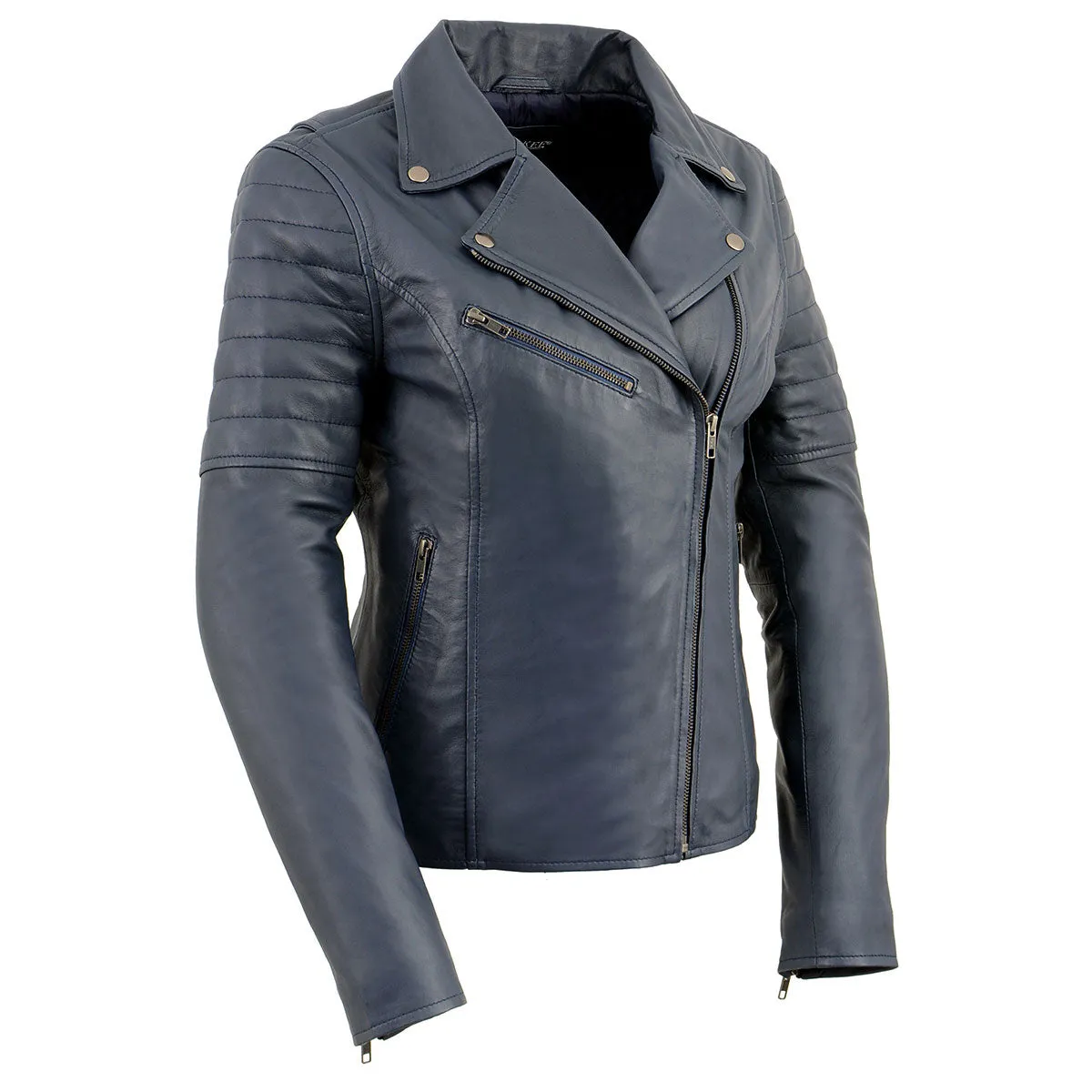 Milwaukee Leather Women's Duchess Blue Motorcycle Style Fashion Casual