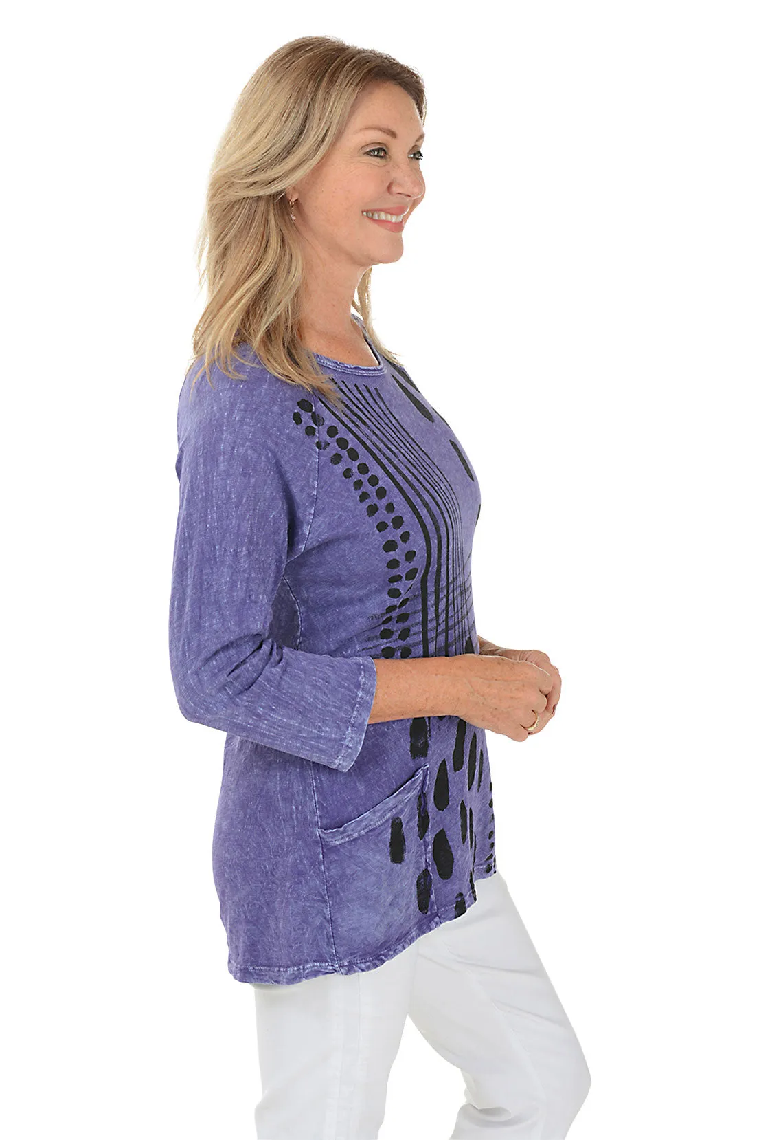 Mix Match Mineral Wash Double Pocket Knit Top