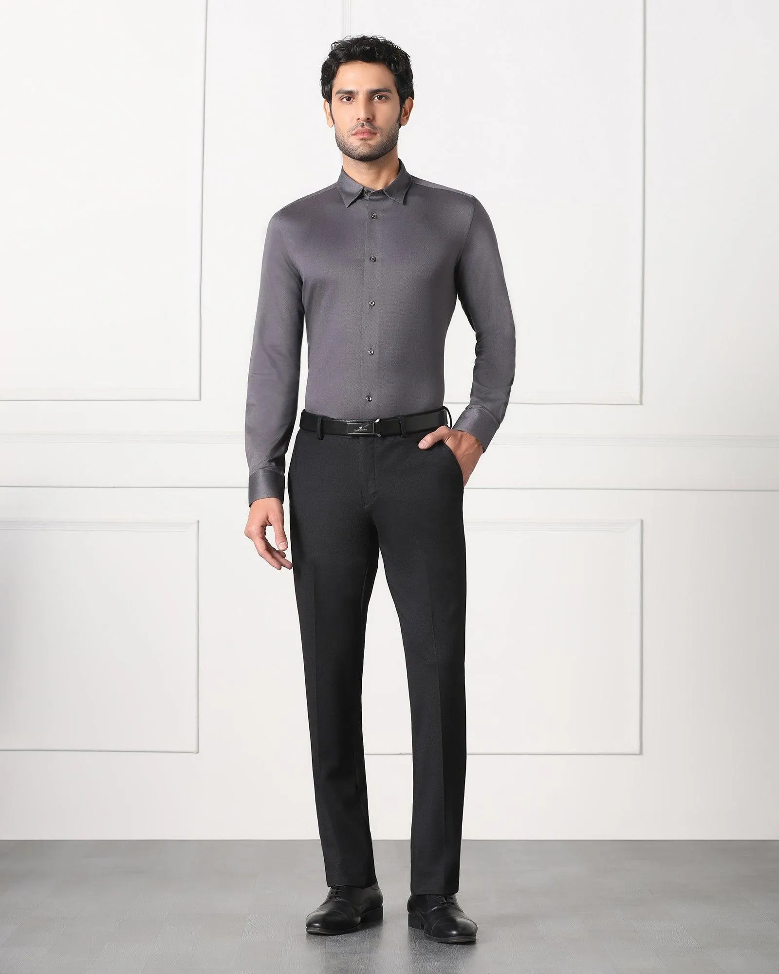 Must Haves Formal Grey Solid Shirt - Silvio