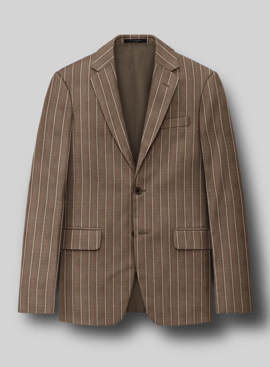 Napolean Gavino Stripe Brown Wool Jacket