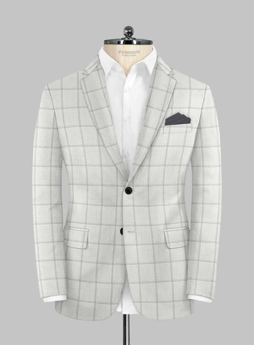 Napolean Noemi Windowpane Light Gray Wool Suit