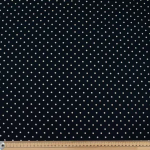 Navy Natural Medium Dots Cotton Canvas Print