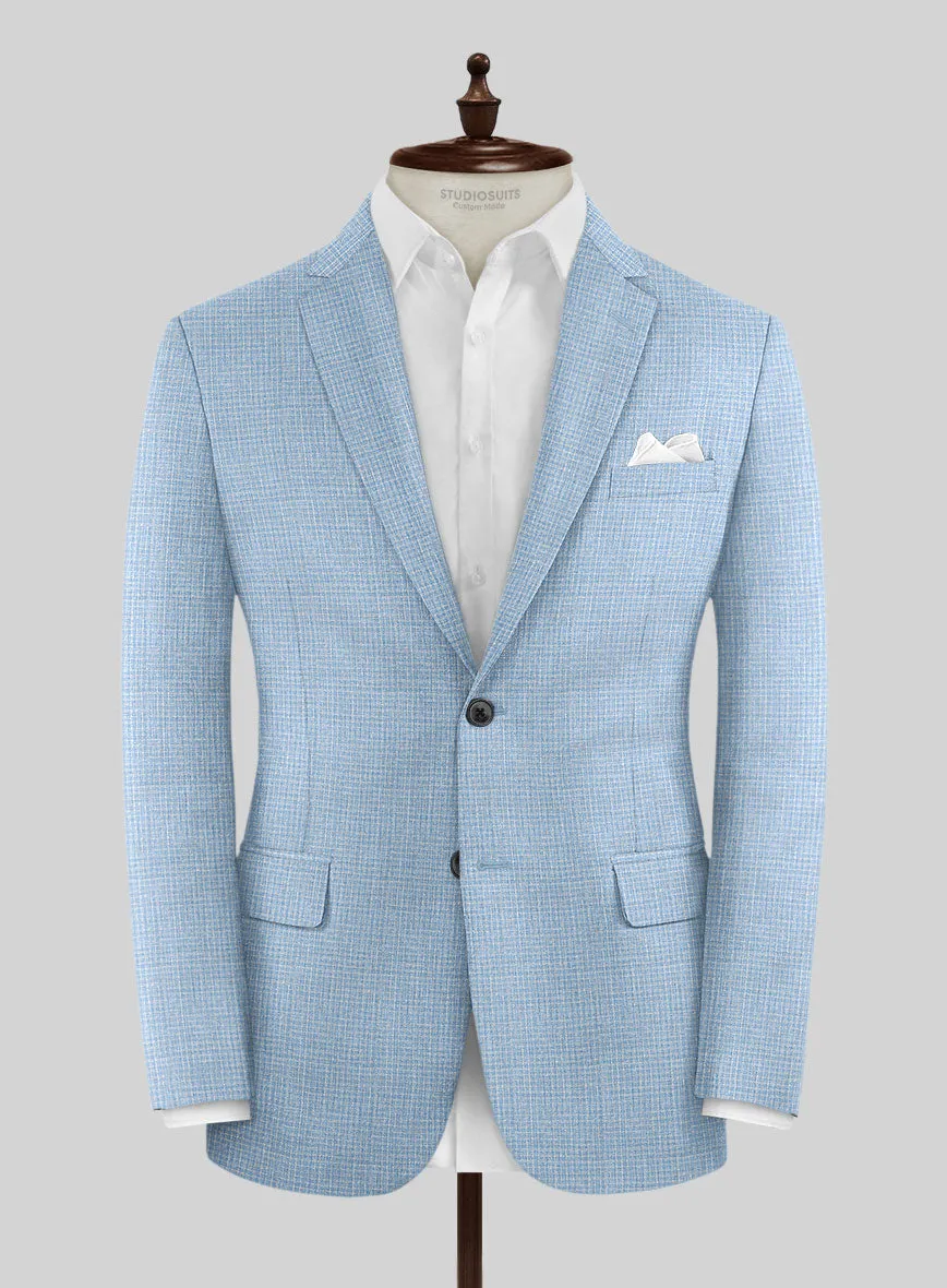 Noble Adrienne Blue Wool Silk Linen Jacket