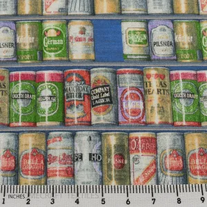 Novelty Beer Cans Vivid Cotton Canvas Print