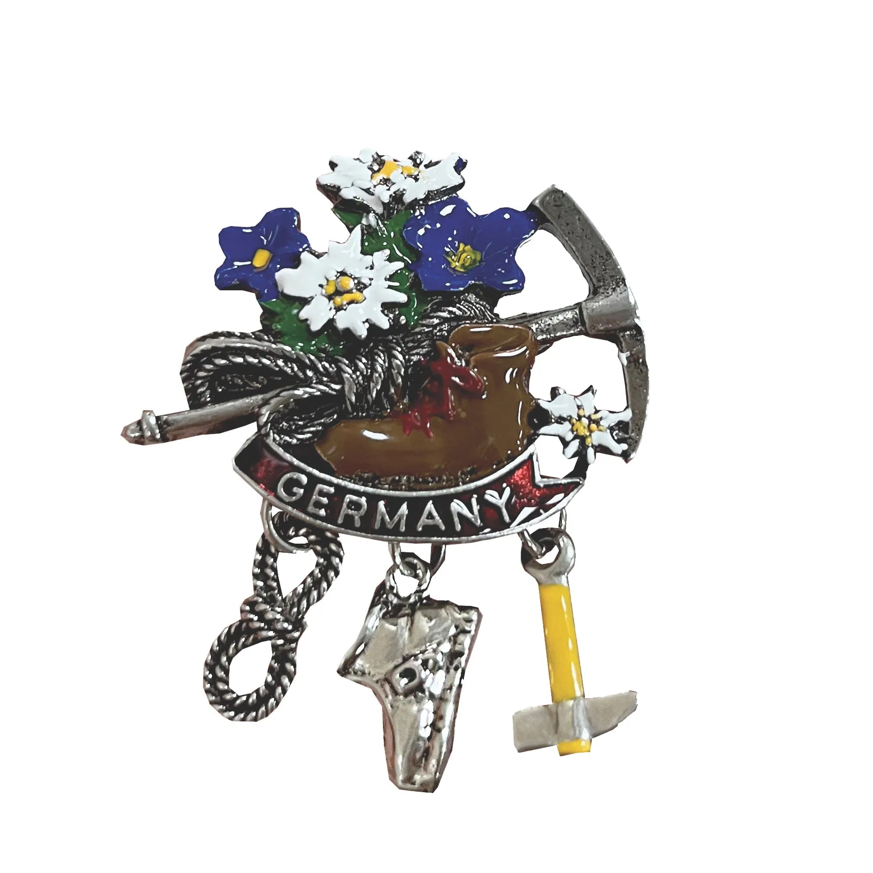 Oktoberfest German Hiking Theme Metal Hat Pin with "Germany" Banner