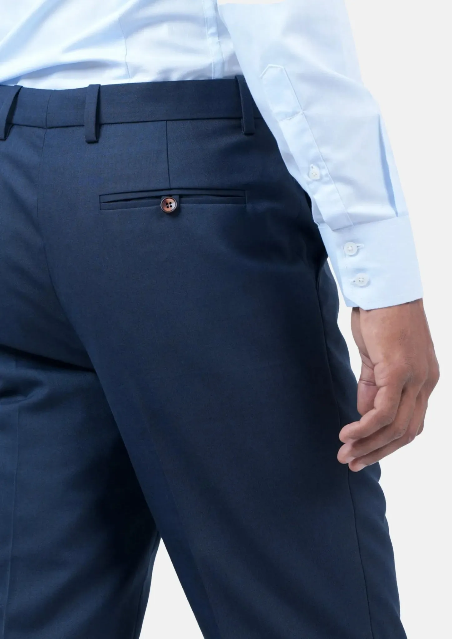 Oxford Blue Sharkskin Pants