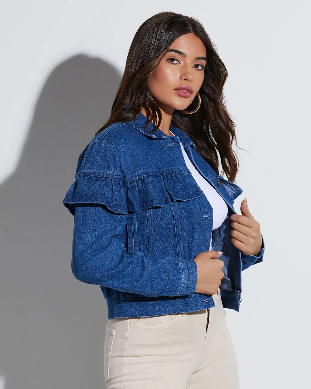 Perez Denim Ruffle Jacket