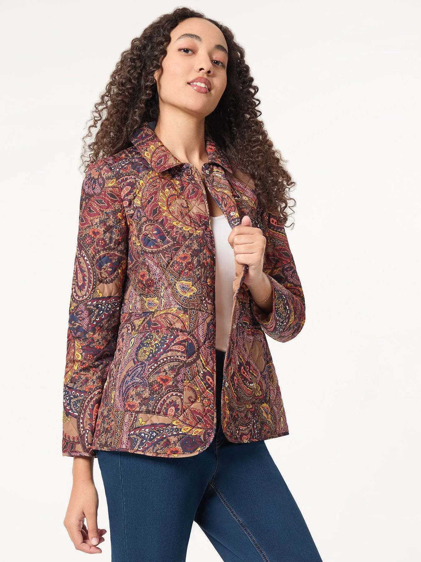 Petite Printed Quilted Jacket