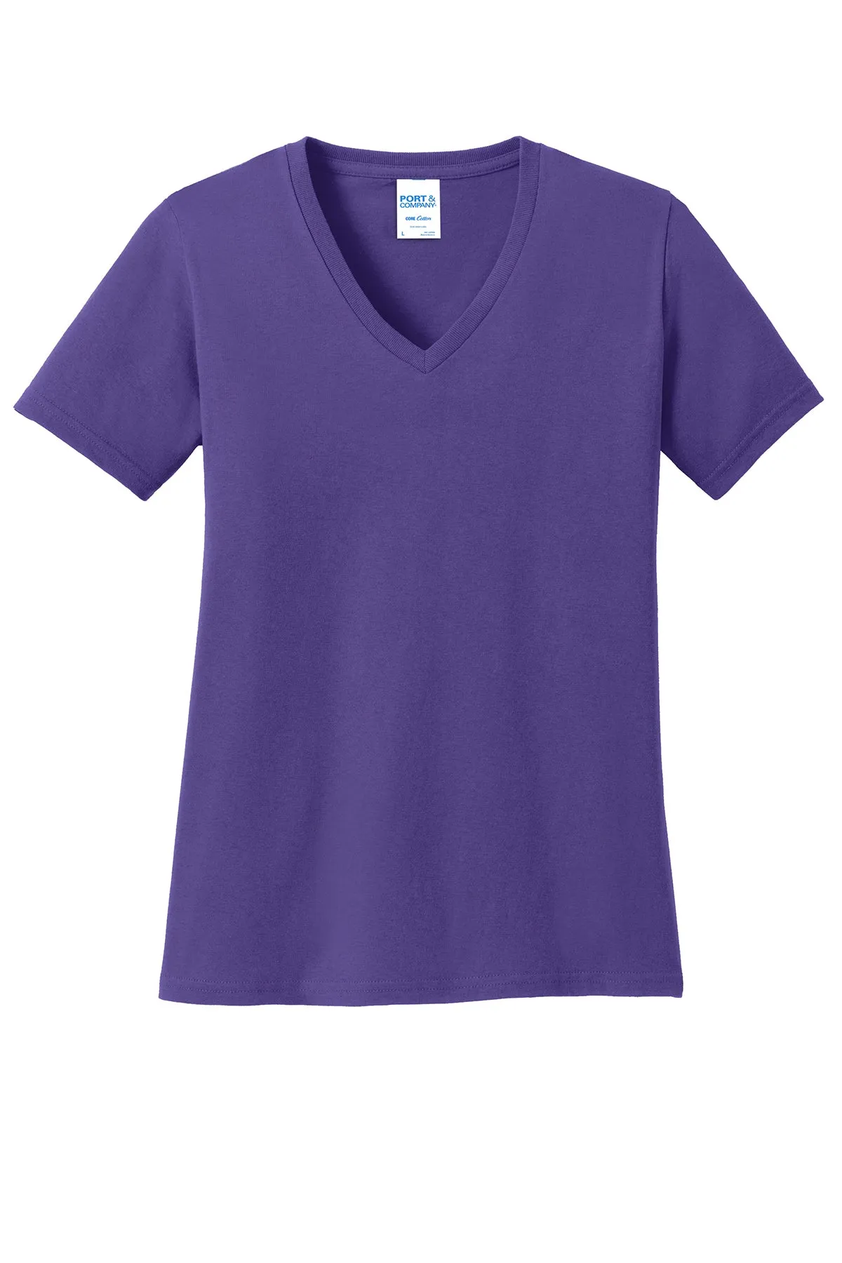 Port & Company® Ladies Core Cotton V-Neck Tee (LPC54V)