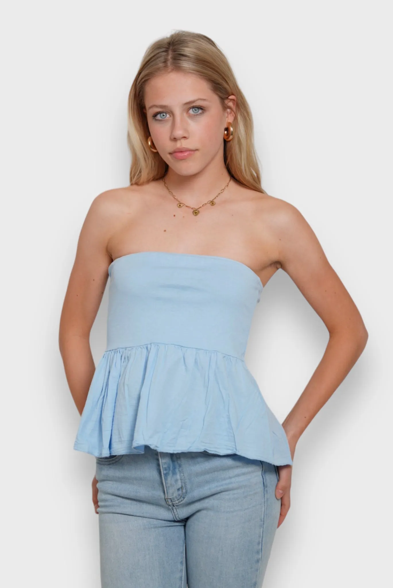 "Liv" top baby blue