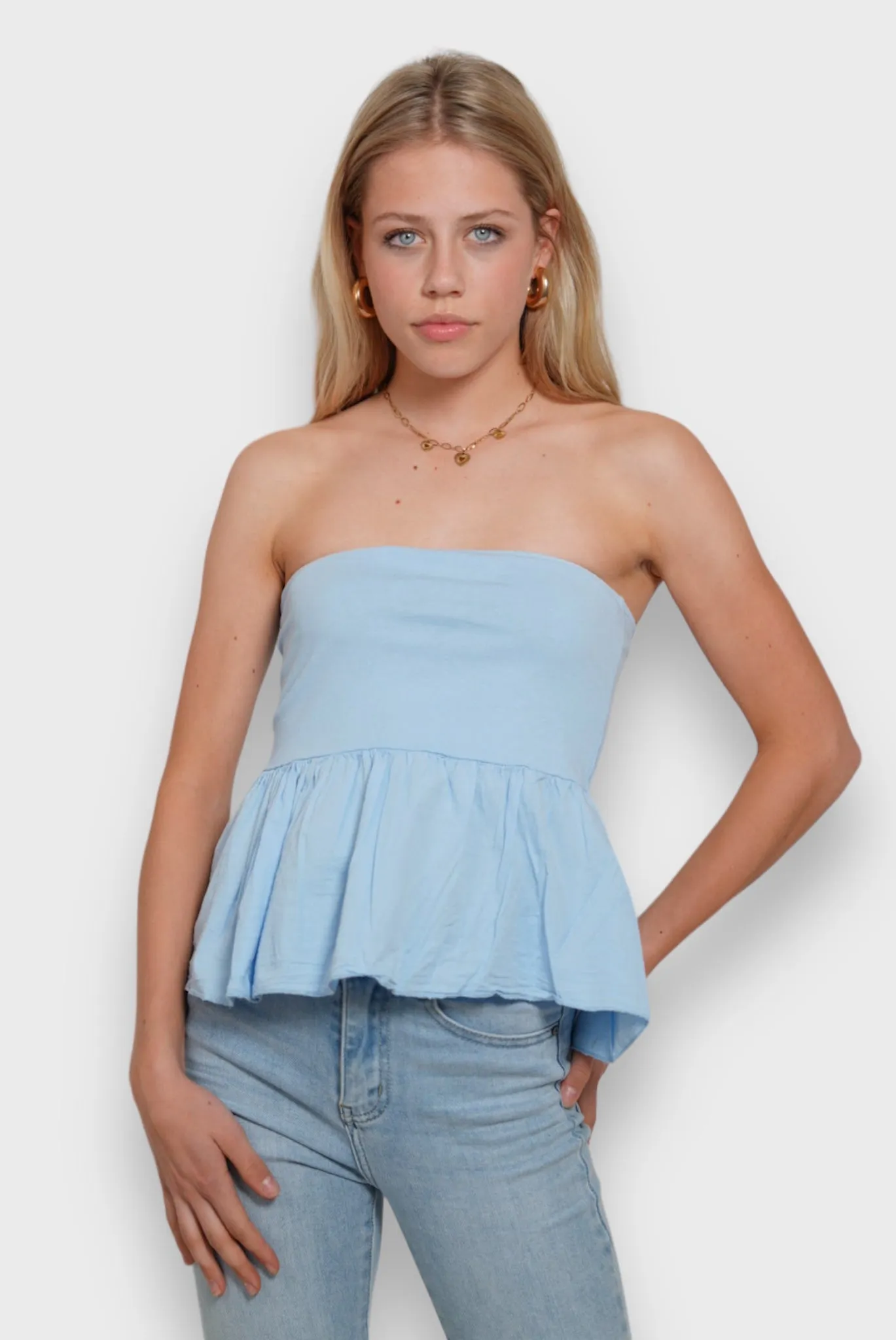 "Liv" top baby blue