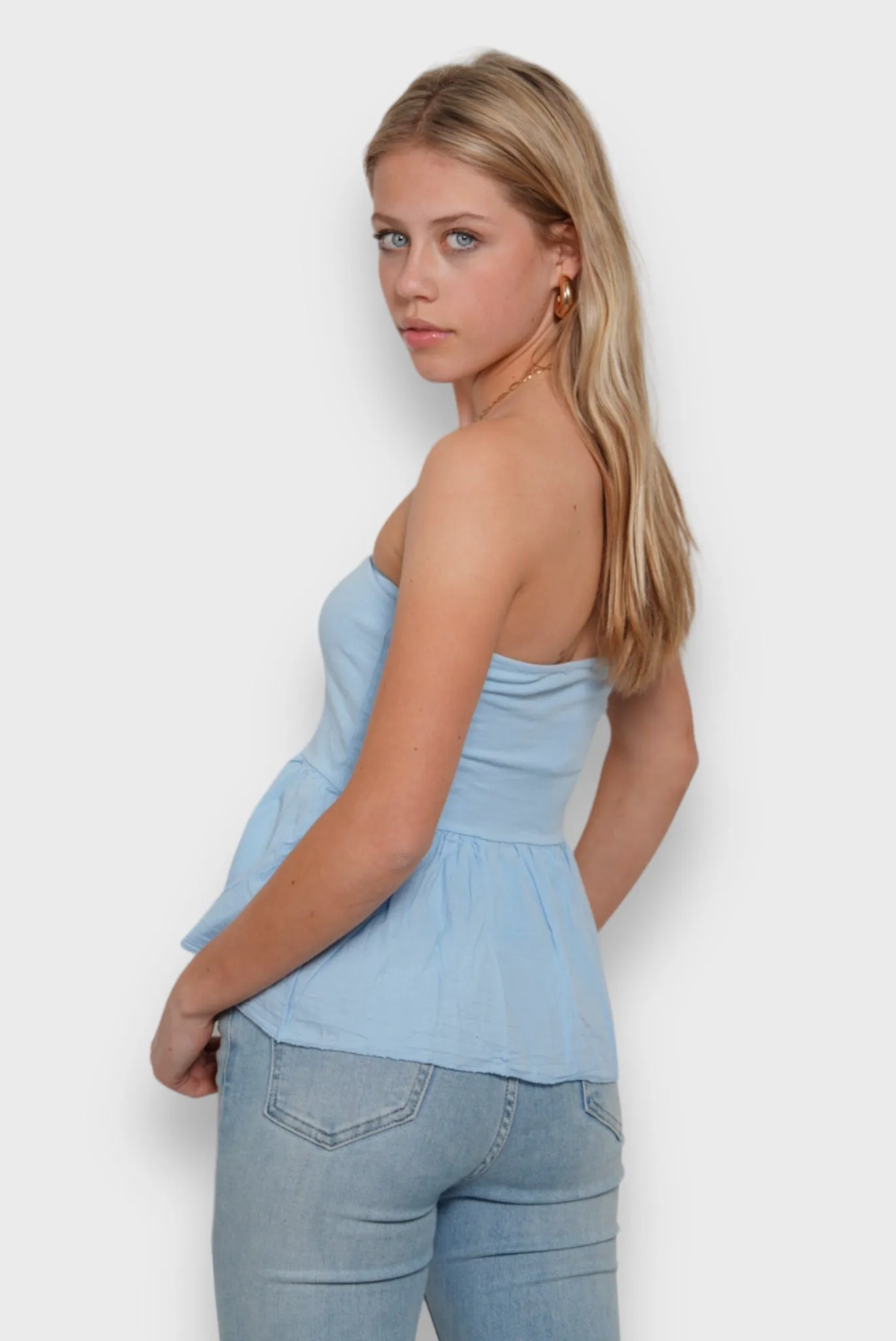 "Liv" top baby blue