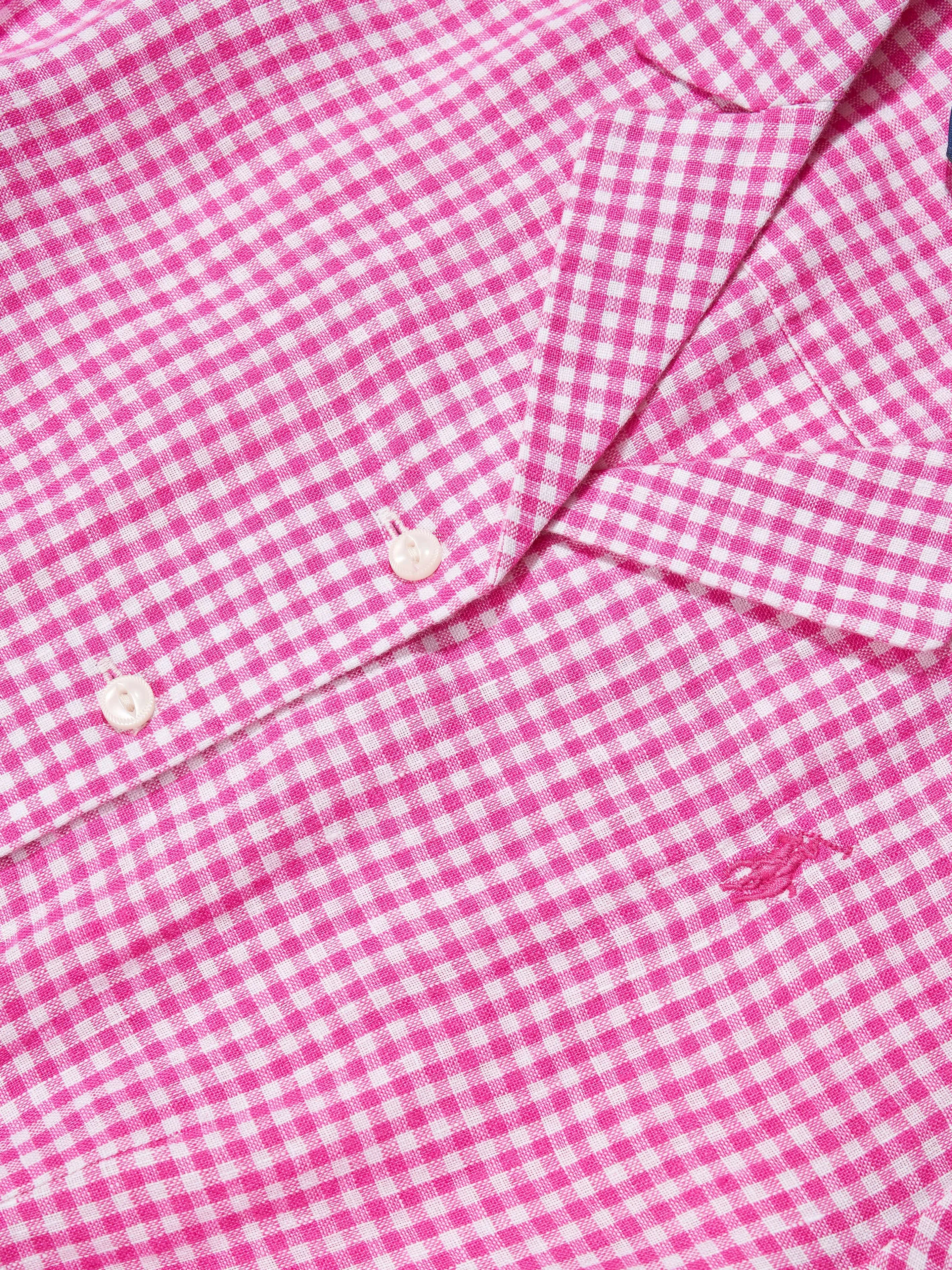 Ralph Lauren Girls Gingham Shirt Dress in Pink