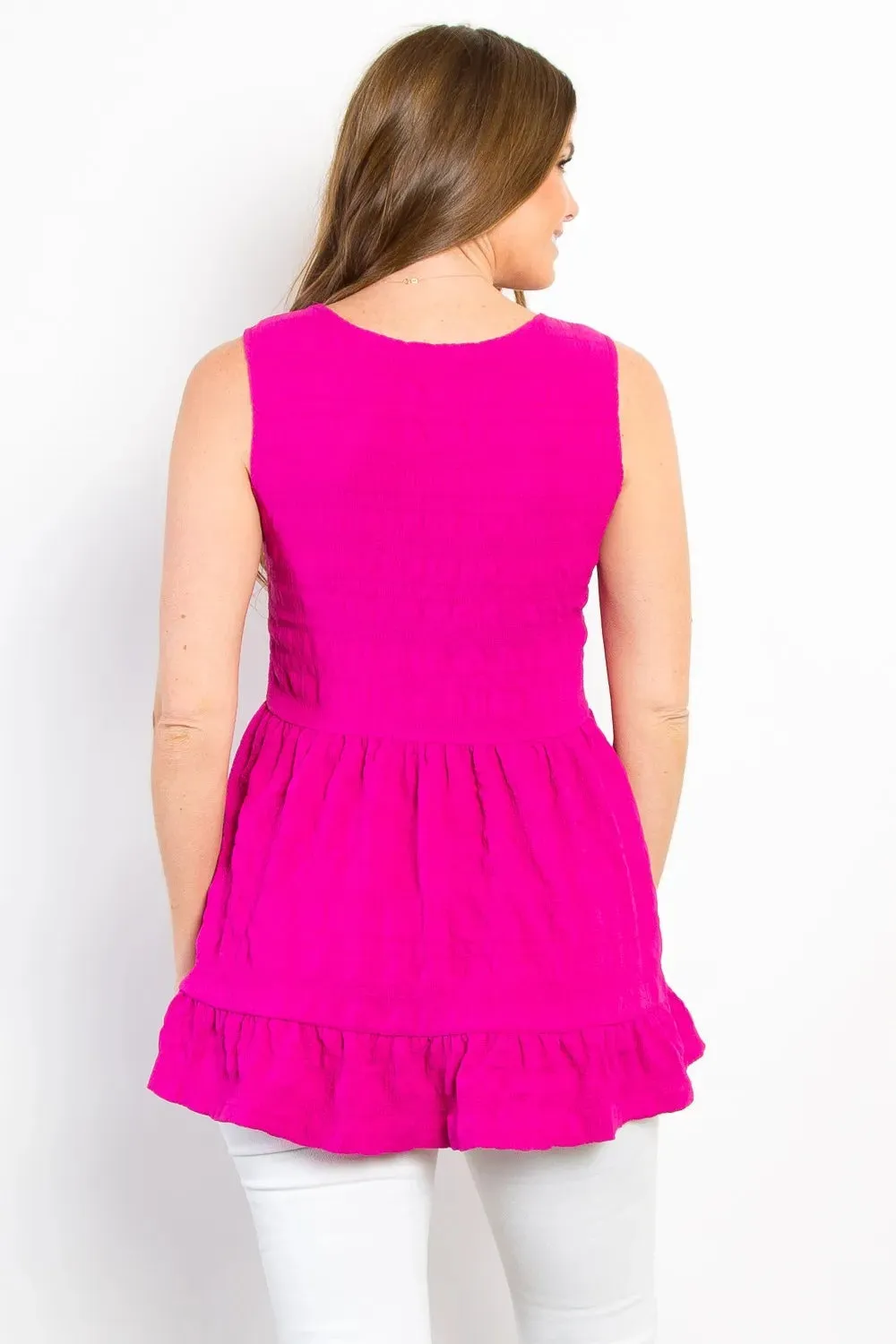 Ruffled Sleeveless Babydoll Top