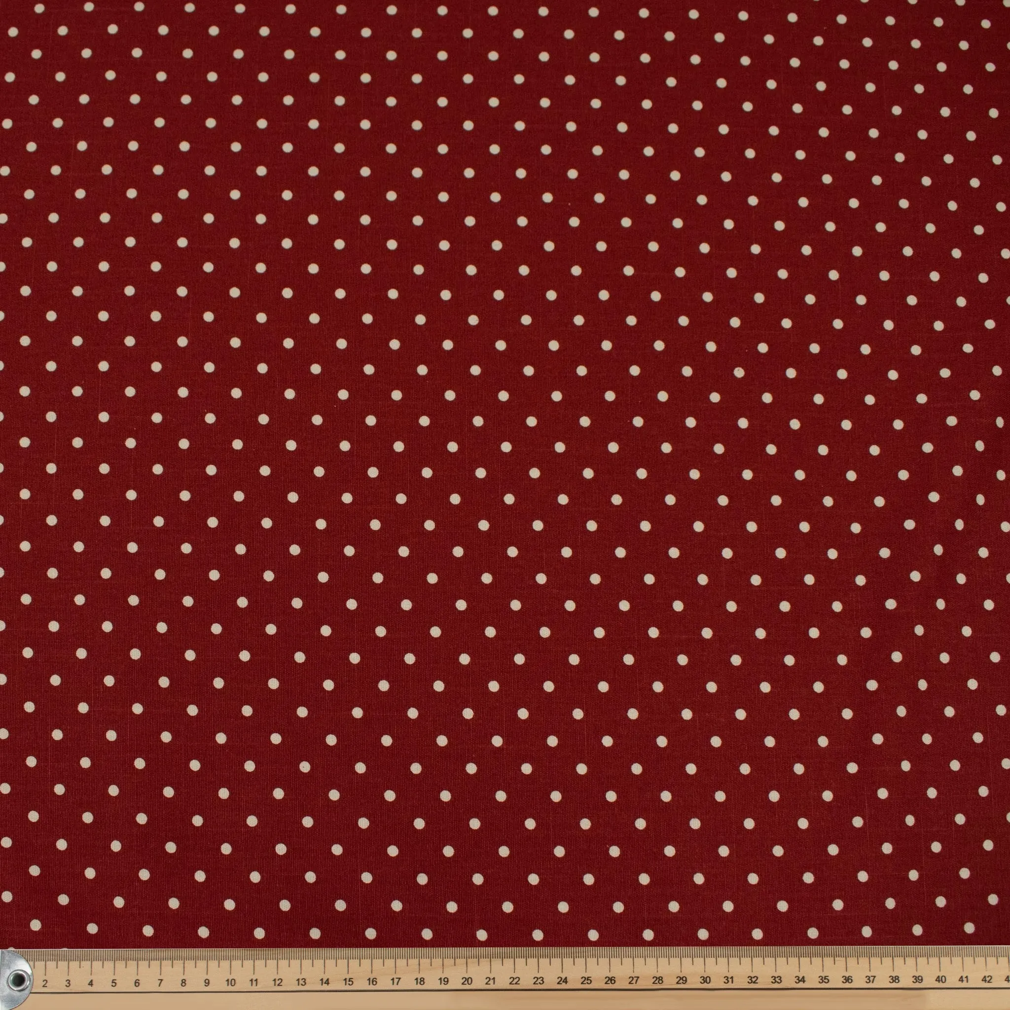 Scarlet Natural Medium Dots Cotton Canvas Print