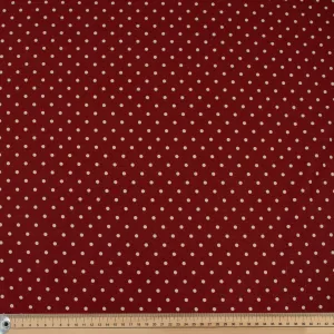 Scarlet Natural Medium Dots Cotton Canvas Print