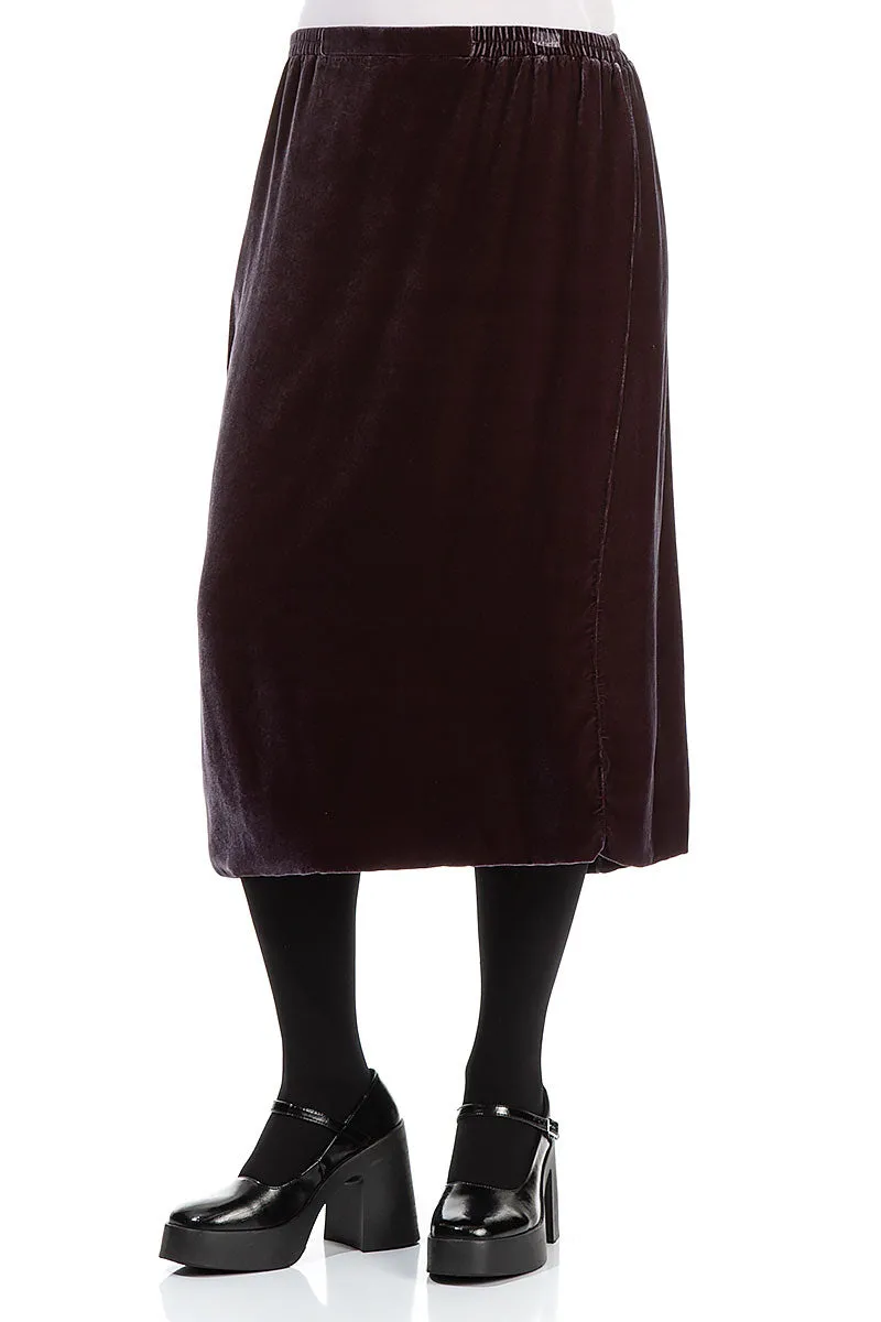 Straight Iron Silk Velvet Skirt