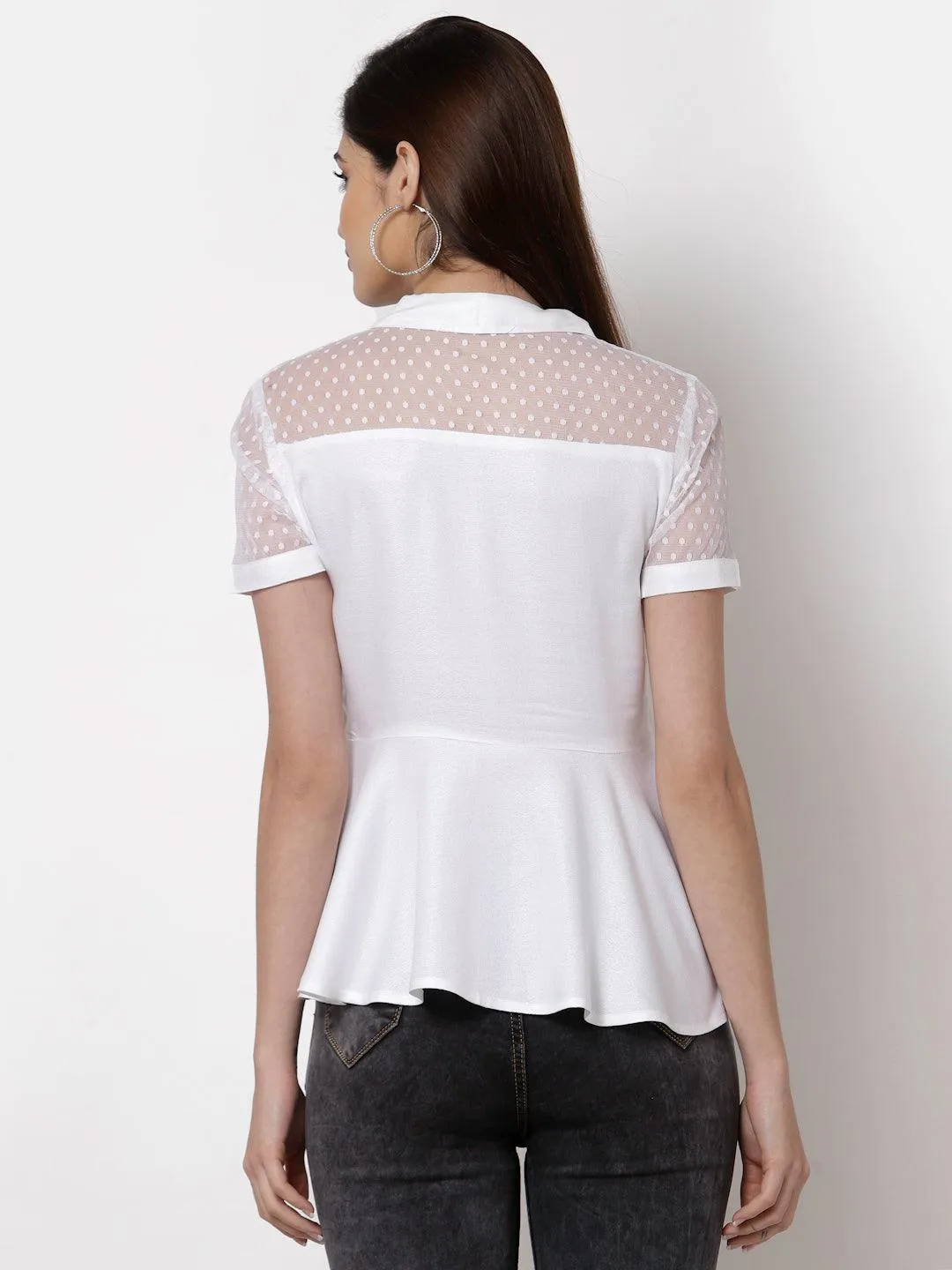 Style Quotient White Peplum Top