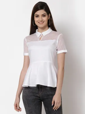 Style Quotient White Peplum Top