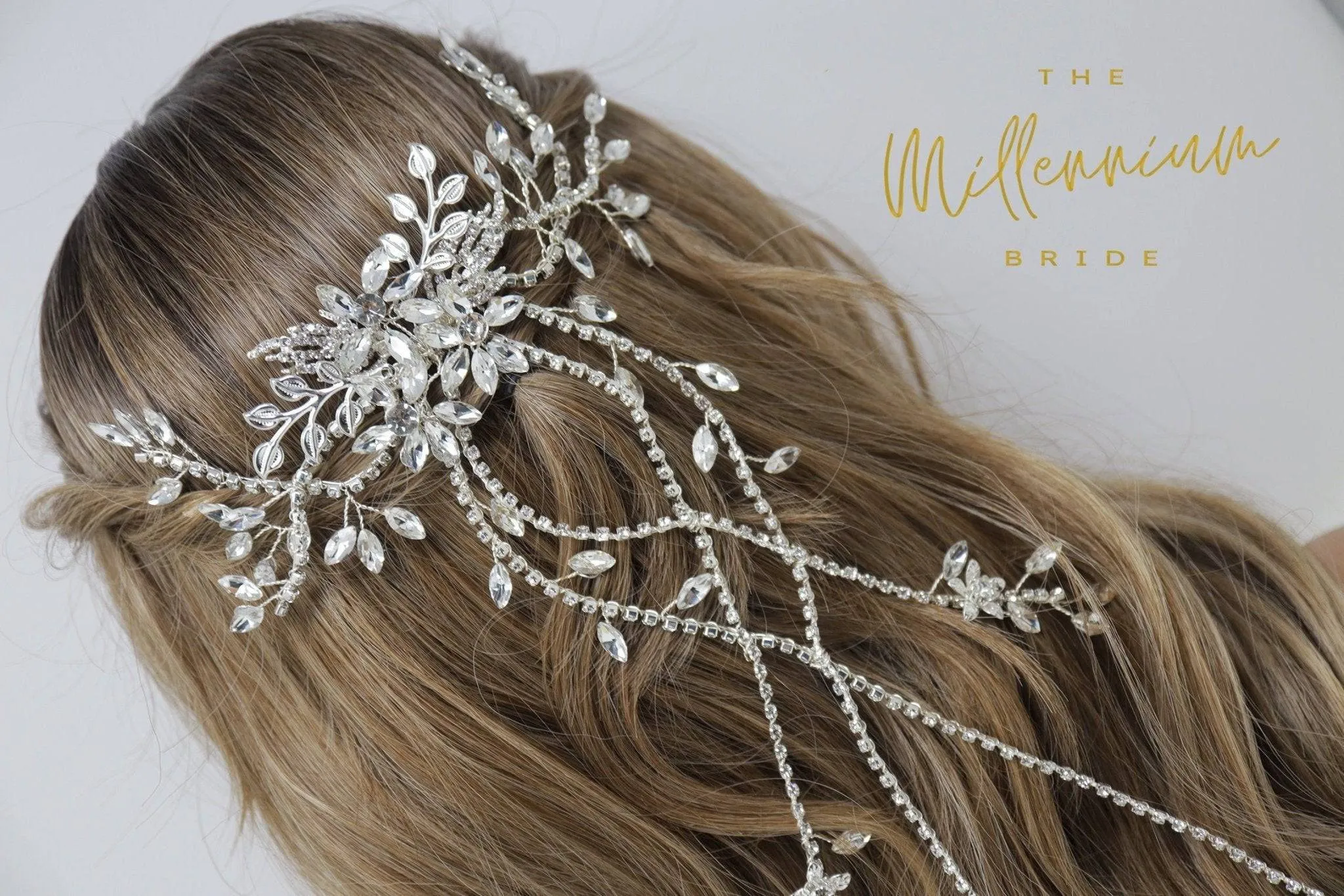 Swarovski Crystals flower Large Bridal Hair piece, Bridal Hair Accessories, Wedding Hair Accessory, Bridal Hair Comb.