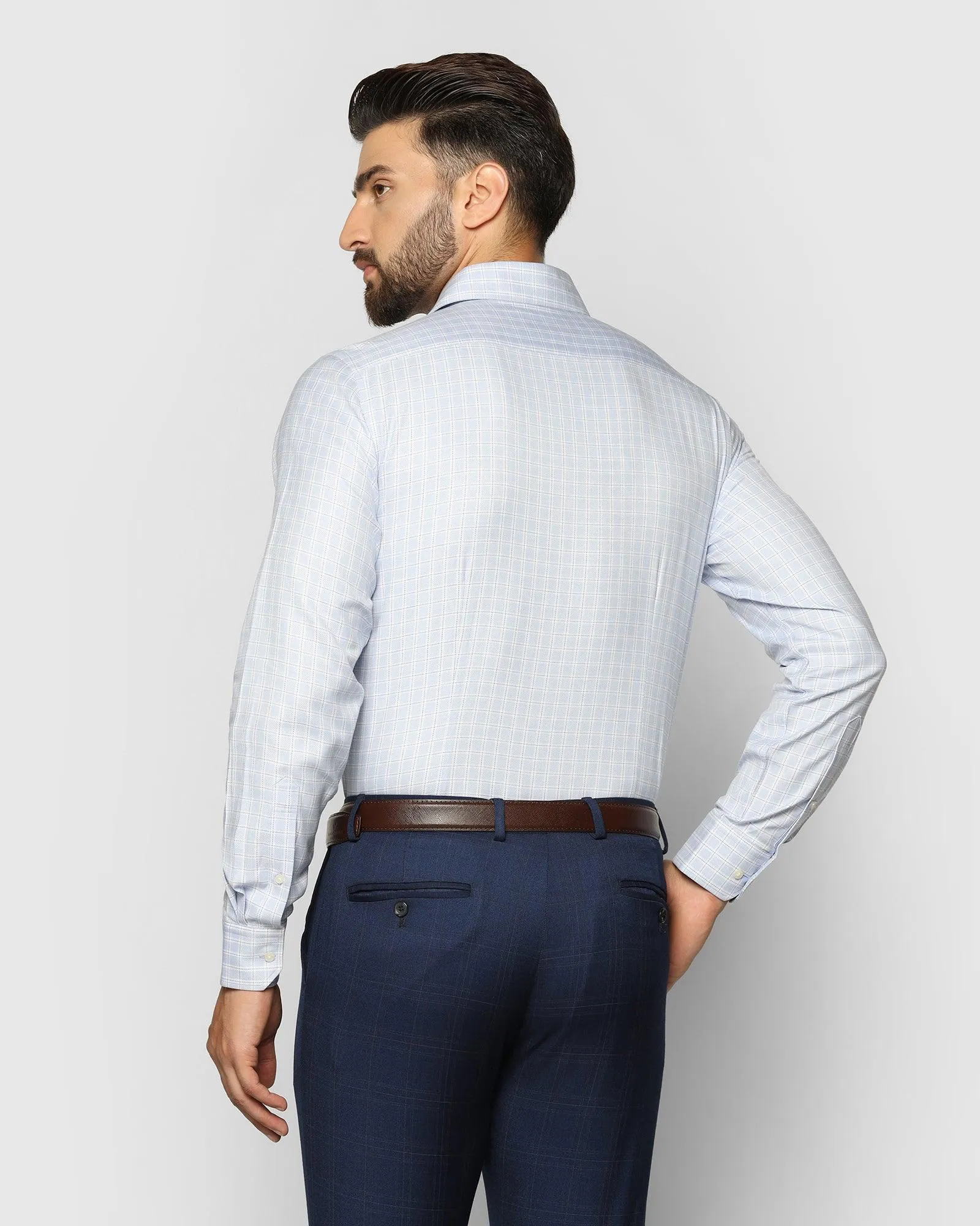 Temp Tech Formal Blue Check Shirt - Rapid