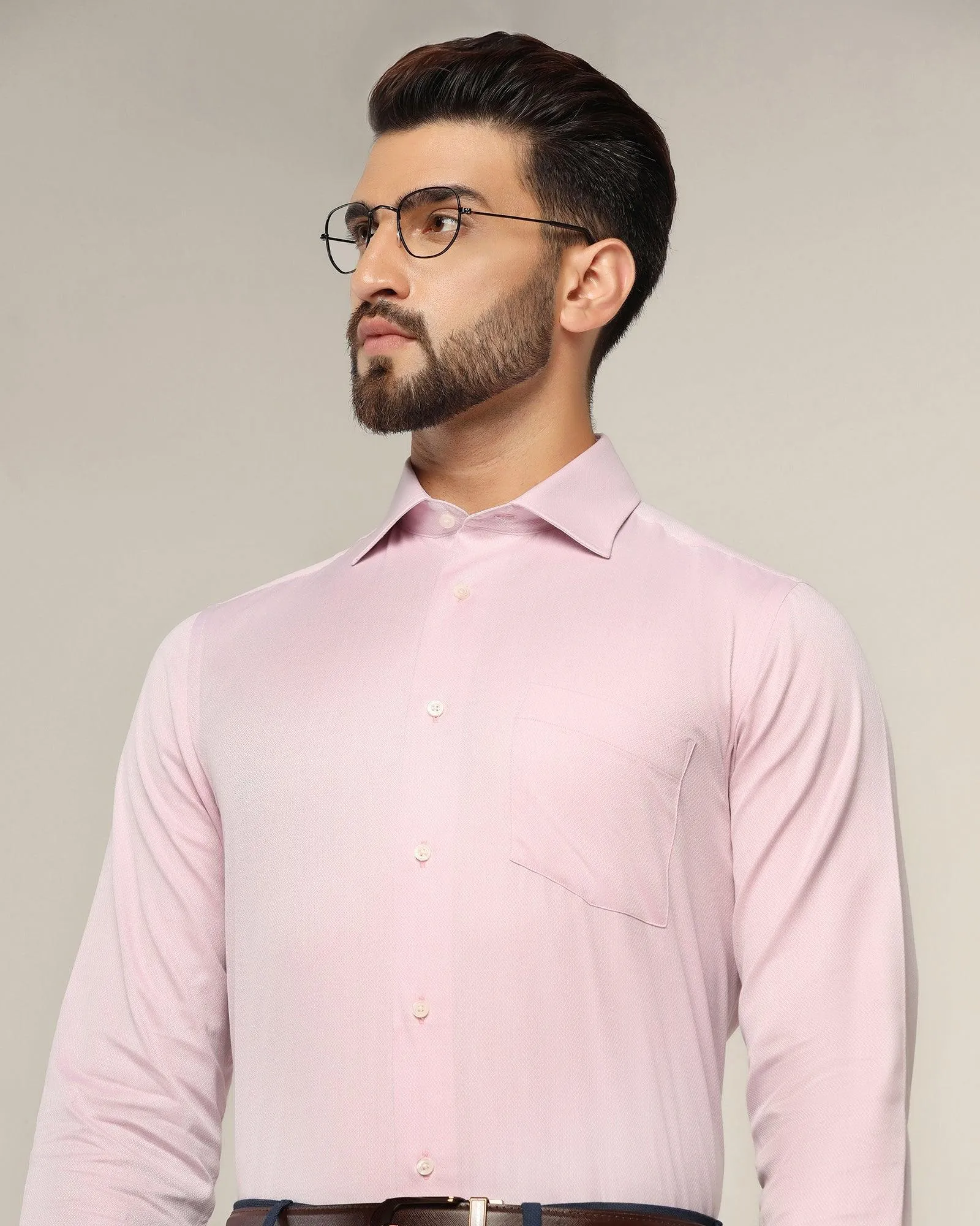 Temp Tech Formal Pink Textured Shirt - Pound