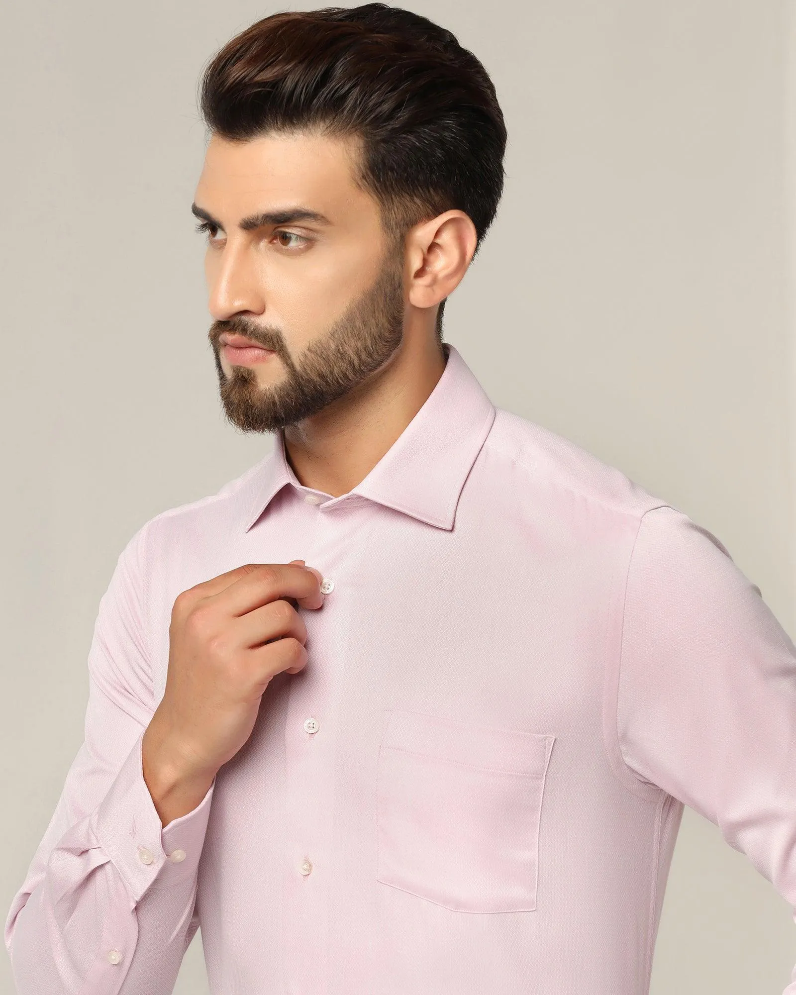 Temp Tech Formal Pink Textured Shirt - Pound