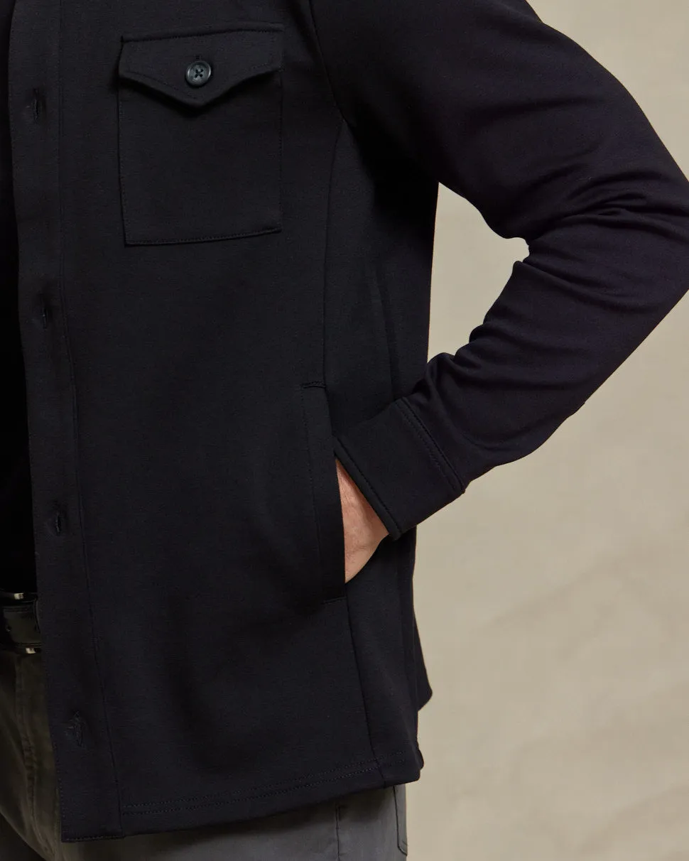 The Gavin - Scuba Shirt Jacket - Black/Charcoal