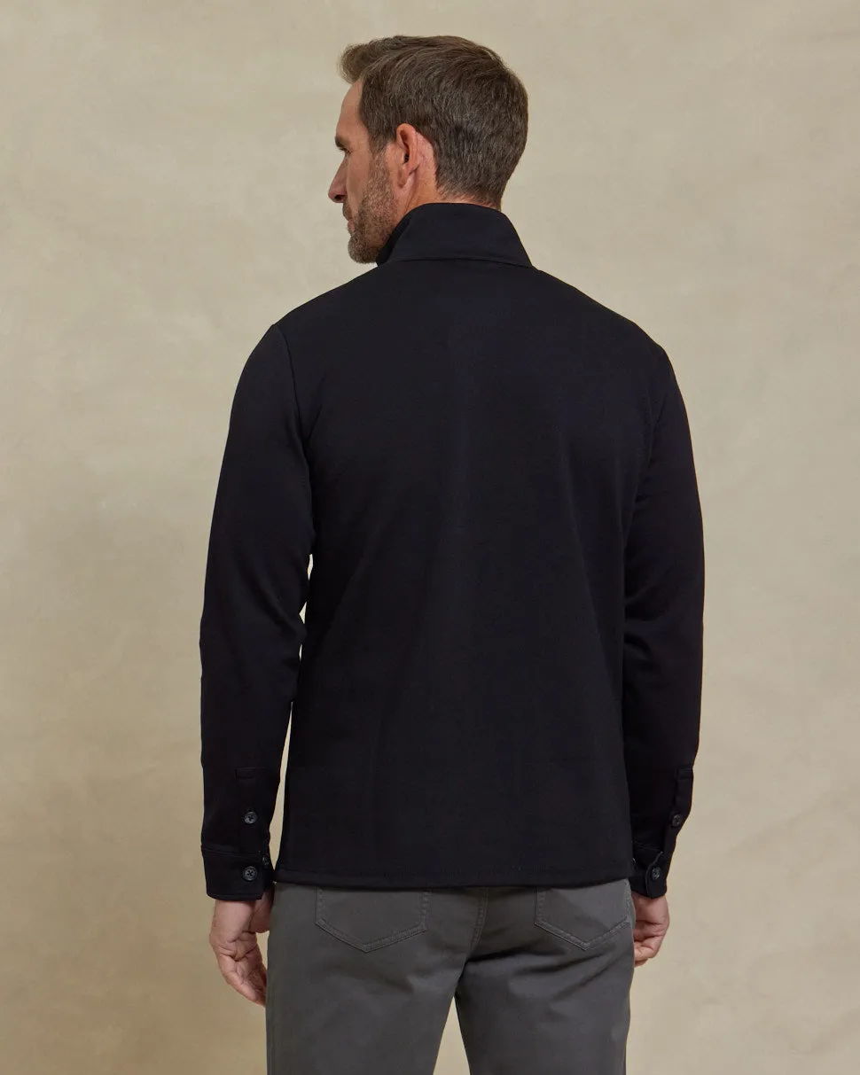 The Gavin - Scuba Shirt Jacket - Black/Charcoal