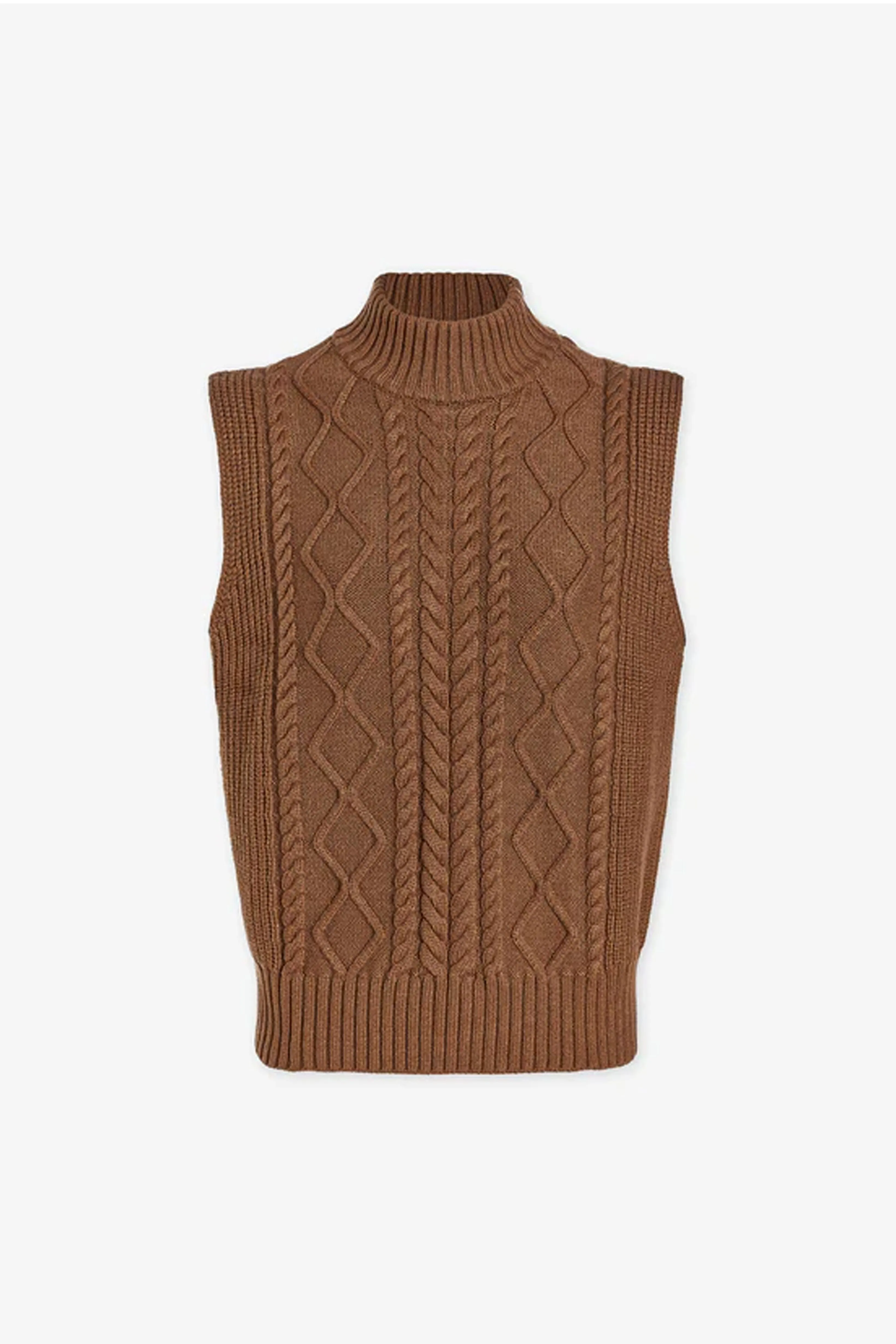 VARLEY | Joilette Roll Neck Vest - Caramel Pecan