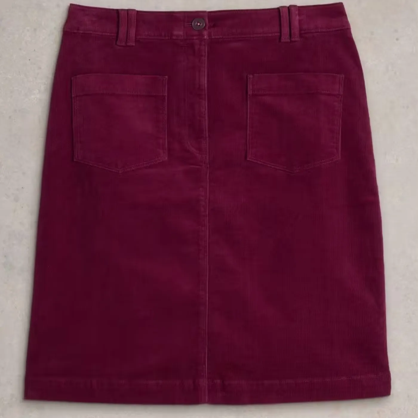 White Stuff Melody Organic Cord Skirt | Deep Red