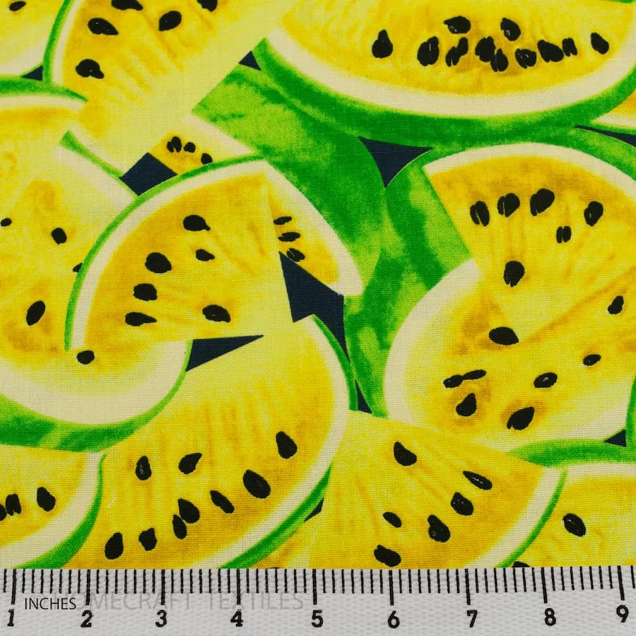 Yellow Watermelon Cotton Canvas Print